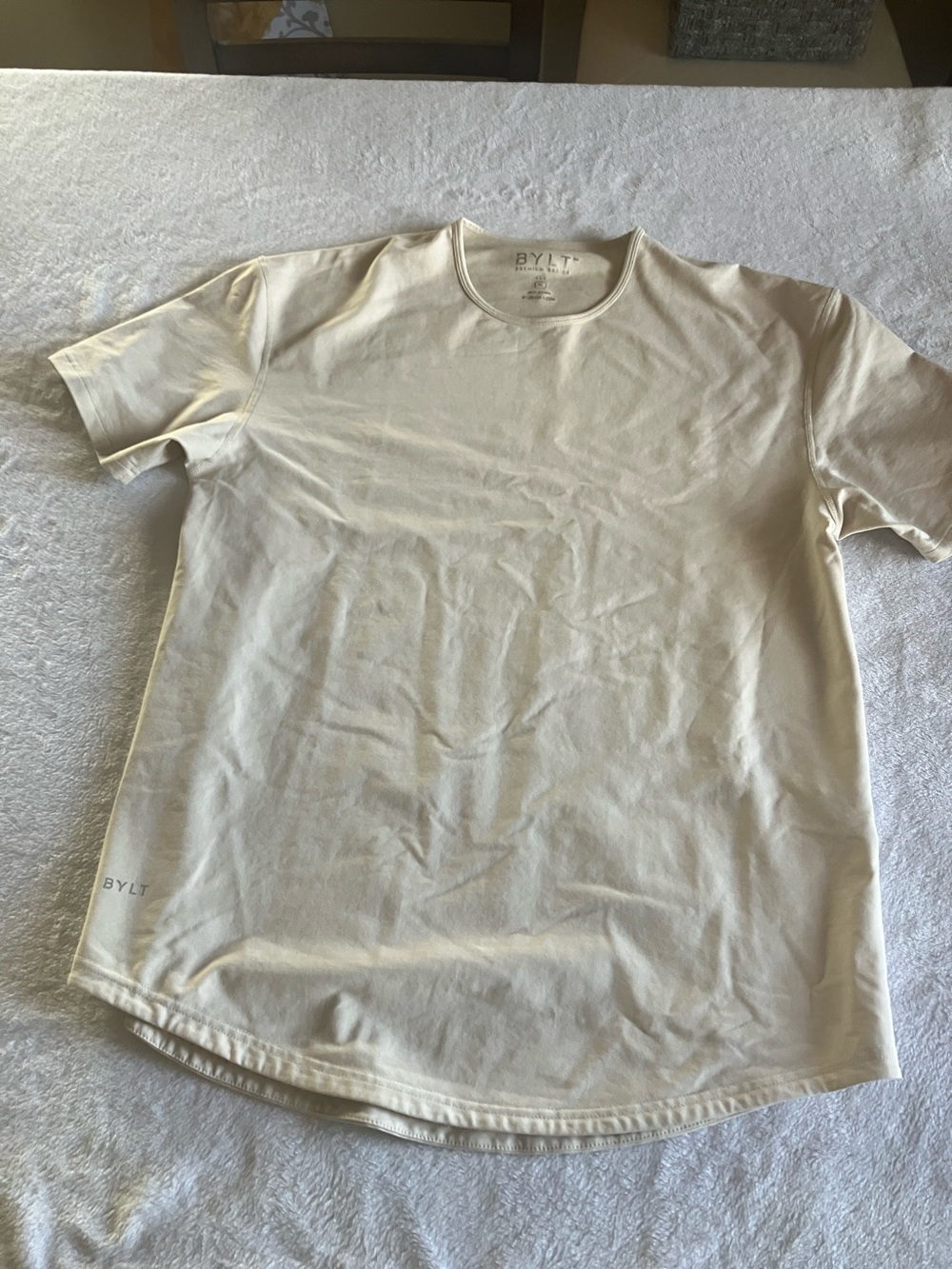 BYLT Basics Cream Short-Sleeve Crew T-Shirt
